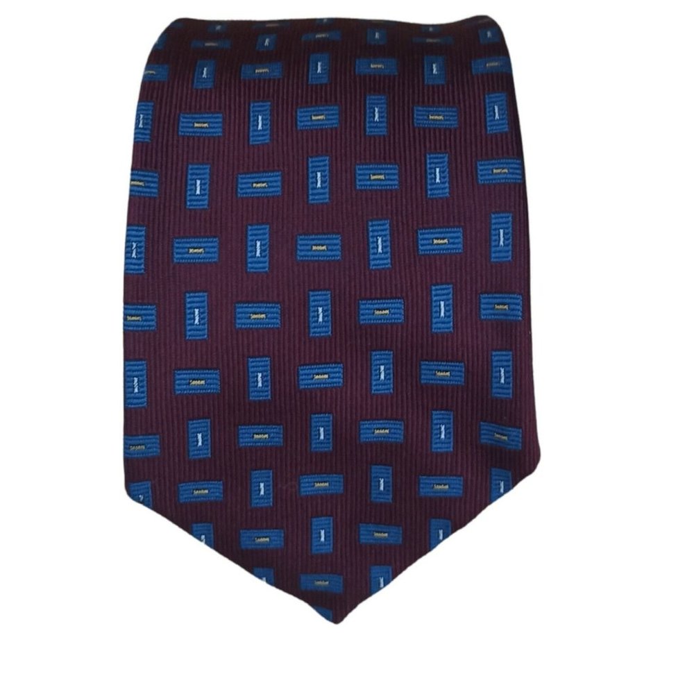 PAUL STUART Purple Geometric Silk Tie ENGLAND 58"/ 3.2" EC